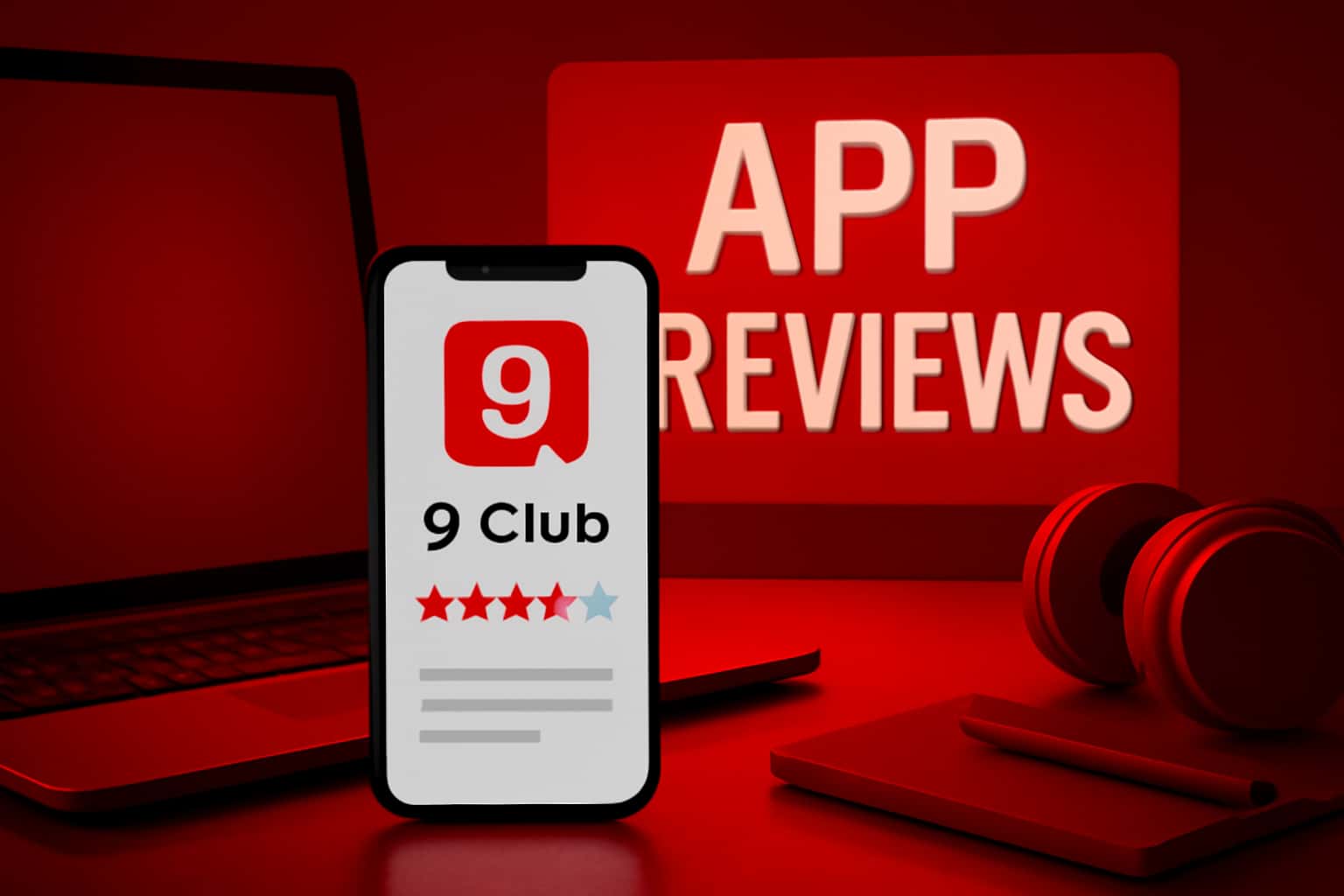 An informational representation of the 9 Club App Reviews showcasing user insights.