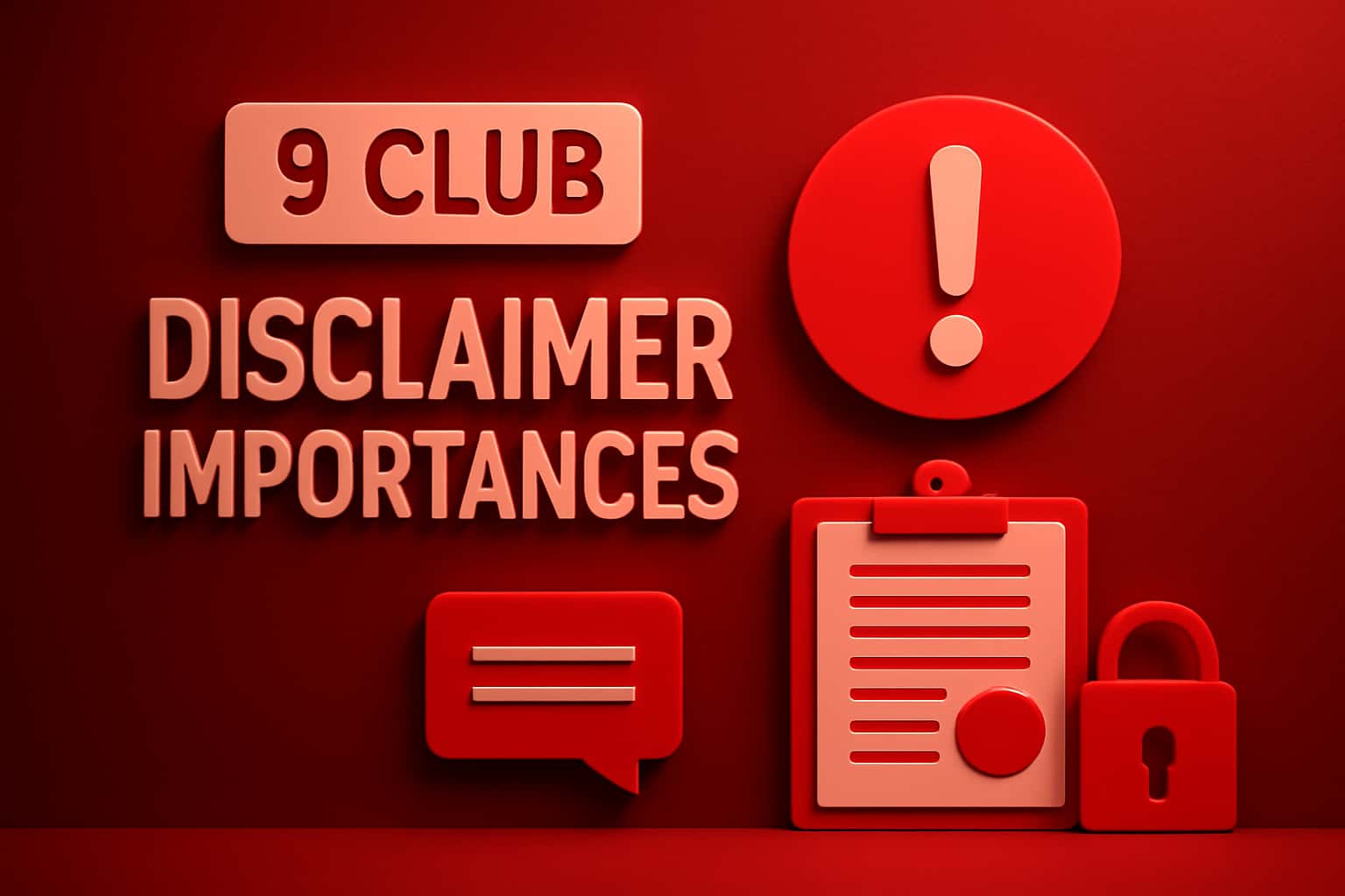 An informative scene depicting the importance of disclaimers in the 9 Club platform.