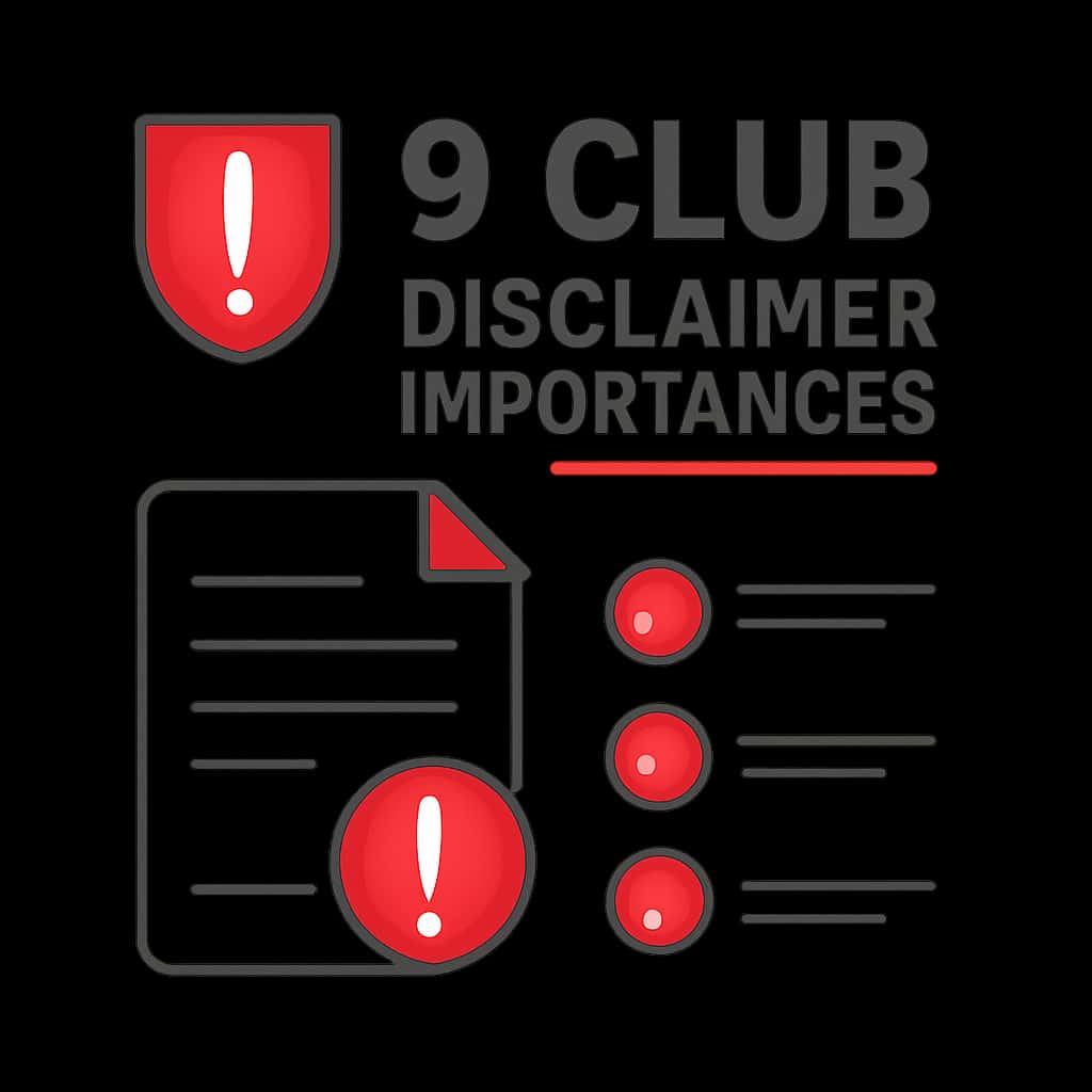 Illustration of the key points from the 9 Club Disclaimer Importances.