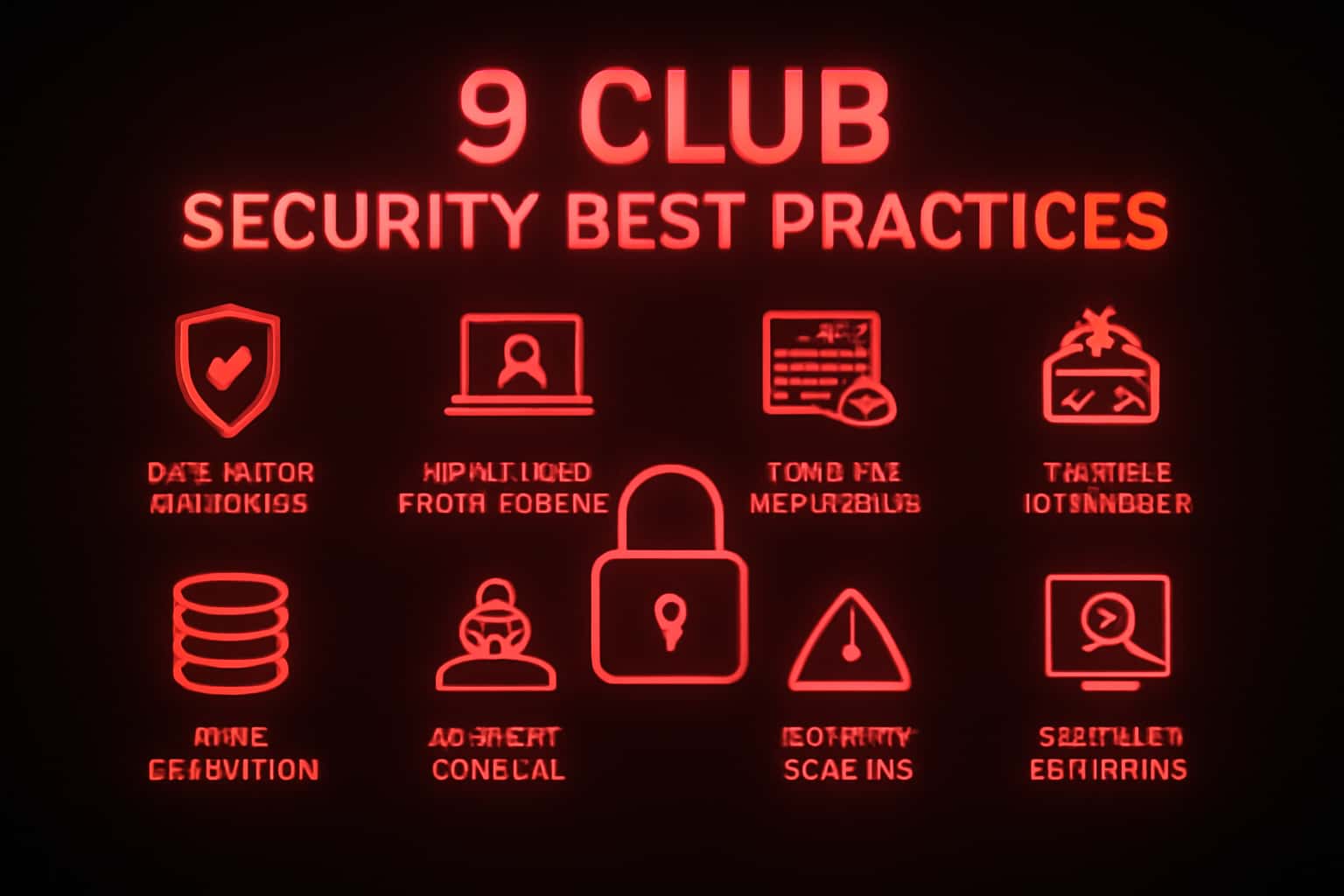 An informative visual representation of 9 Club Security Best Practices.