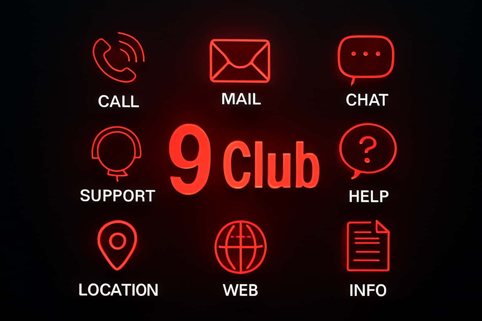 An informational display about 9 Club Support Contacts