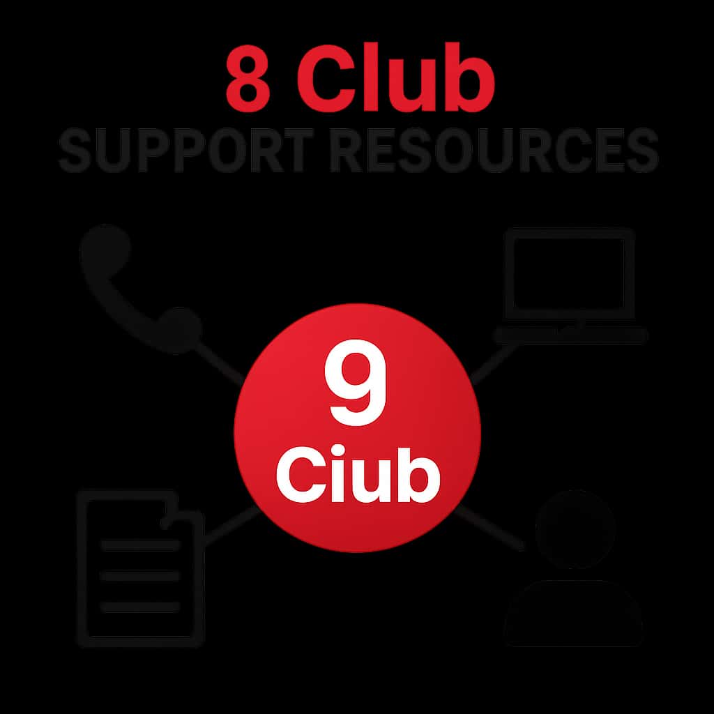 Diagram illustrating support resources available for 9 Club users.