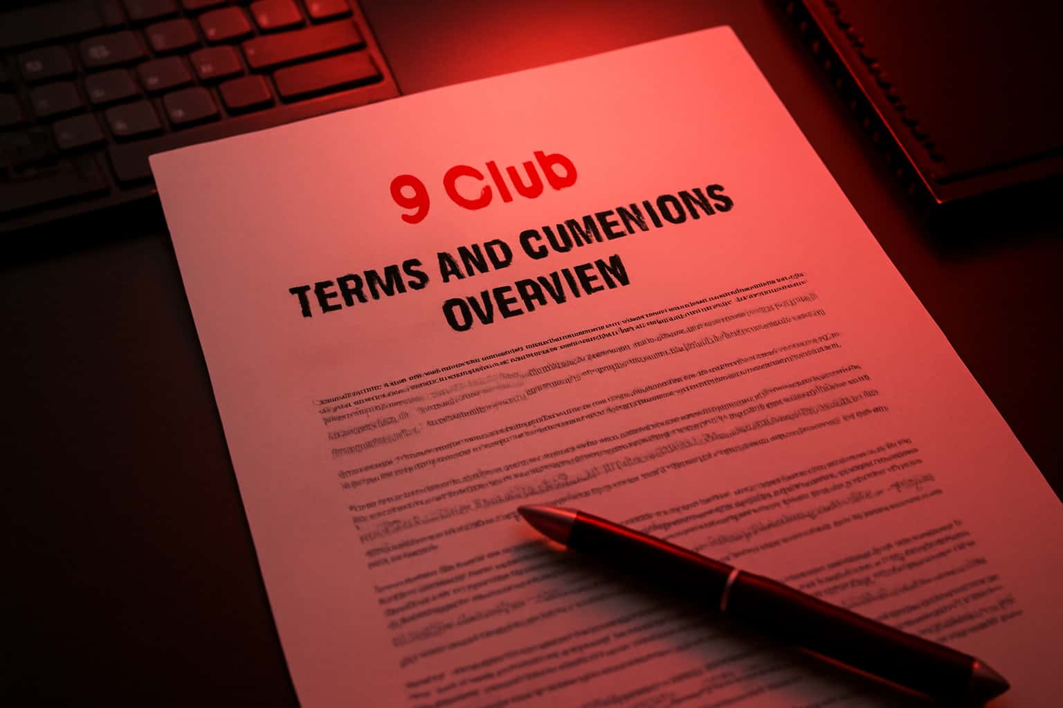 Informative visual representation of 9 Club Terms and Conditions Overview.