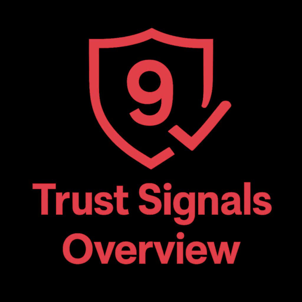 A simple icon representing the 9 Club Trust Signals Overview, designed for guidance.