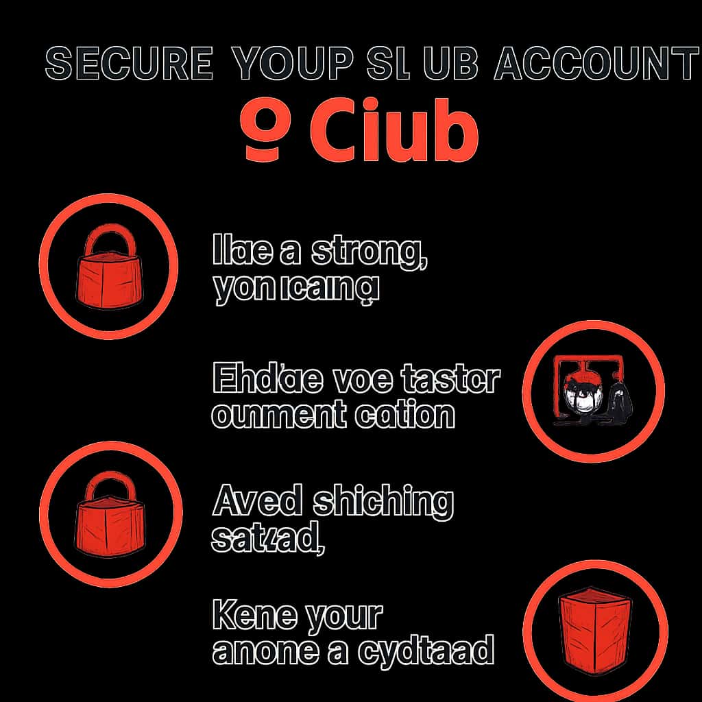Illustration of best practices for 9 Club account security.