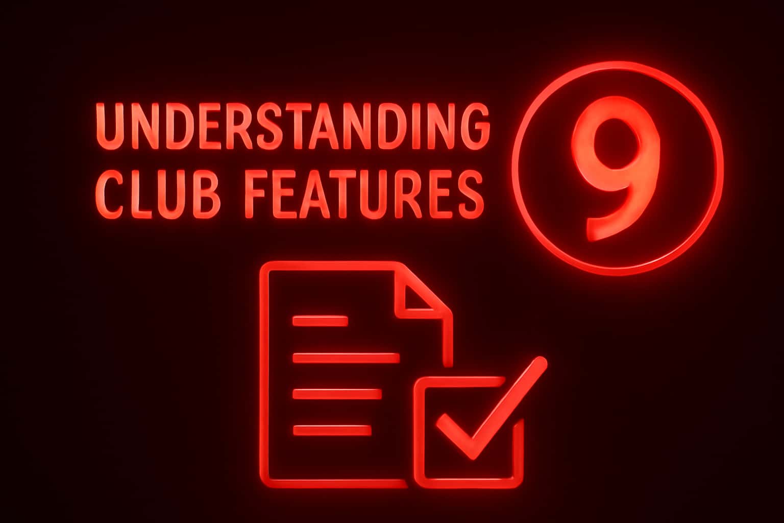 Informational image about 9 Club features.